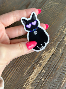 "Karma" the Cat Bejeweled Waterproof Sticker