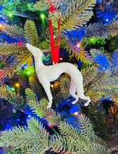 Load image into Gallery viewer, Pat the Dog Christmas Ornament | White Greyhound