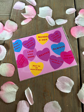 Load image into Gallery viewer, Nerdy Candy Hearts Art Print - From Your Book Boyfriend