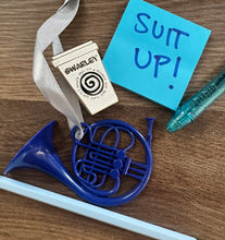 Load image into Gallery viewer, Blue French Horn Christmas Ornament