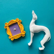 Load image into Gallery viewer, Friends Magnet Set| White Greyhound| Friends Show Themed Gift | Friends Frame |Peephole Frame |Fridge Decor| The One Where | Pat the Dog