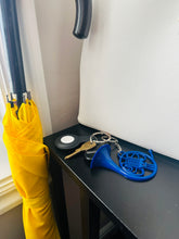 Load image into Gallery viewer, Blue French Horn Keychain Oversized/ HIMYM Gift/ Novelty Keychain/ Pop Culture/ TV Prop