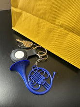 Load image into Gallery viewer, Blue French Horn Keychain Oversized/ HIMYM Gift/ Novelty Keychain/ Pop Culture/ TV Prop
