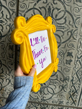 Load image into Gallery viewer, Friends Frame Whiteboard: Yellow Peephole Frame, Quirky Home Decor, Themed Wedding