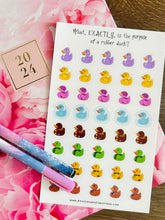 Load image into Gallery viewer, What Exactly Purpose Rubber Duck Waterproof Sticker Sheet
