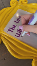 Load and play video in Gallery viewer, Friends Frame Whiteboard/ Yellow Peephole Door Frame/ Home Decor/ Themed Wedding Party/ Quirky Decor/ Fandom/ Chalkboard