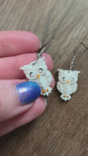 Load and play video in Gallery viewer, Snowy Owl Earrings