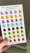 Load and play video in Gallery viewer, What Exactly Purpose Rubber Duck Waterproof Sticker Sheet
