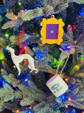 Load image into Gallery viewer, Friends Christmas Ornaments/ Friends Themed Gift Set/ Yellow Peephole Door Frame/ Pat Dog/ White Greyhound/ TV Replicas/ Gift