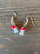 Load image into Gallery viewer, Mushroom Earrings/ Cottagecore Accessories/ Fairy Jewelry/ Unique Quirky Food Dangle Gift Active