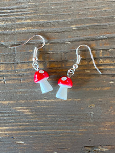 Mushroom Earrings/ Cottagecore Accessories/ Fairy Jewelry/ Unique Quirky Food Dangle Gift Active