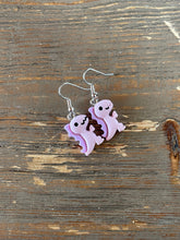 Load image into Gallery viewer, Dinosaur Novelty Earrings/ Dangling Dino Jewelry/ Quirky Nerdy Gift / Colorful T Rex Active