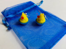 Load image into Gallery viewer, Pineapple Whip Soft Serve w/ cherry Dangle Earrings, Tiki Room Outfit, Disneybounding, Gift for her, Quirky Earrings, Food jewelry, unique