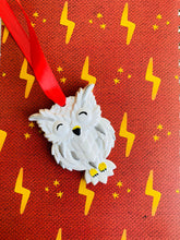 Load image into Gallery viewer, Owl Christmas Ornament/ Snowy Owl/ Wizarding Christmas Tree/ Owl Post/ Fantasy Decor/ Bookworm Gift/ Fantasy Christmas Decor