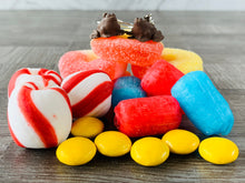 Load image into Gallery viewer, Fudge Frog Earrings/ Wizarding Earrings/ Candy Jewelry/ Quirky Accessories/ Food Dangle Earrings/ Cosplay/ Magical Candy/ Fandom Gift/ Nerd