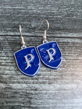 Load image into Gallery viewer, Prefect Badge Earrings/ Nerdy Earrings/ Wizarding Fantasy Jewelry/  House Pride/ Puff Earrings/ Snake House/ Lion House/ Raven House