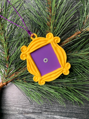 Friends Frame Ornament / Friends Yellow Peephole Frame Ornament/ Purple Peephole Door Frame/ TV Ornament/ Friends Themed Gift
