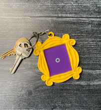 Load image into Gallery viewer, Friends Frame Keychain/ Friends Yellow Peephole Frame/ Friends Themed Gift/ Monica Peephole frame / Purple Door Frame