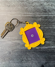 Load image into Gallery viewer, Friends Frame Keychain/ Friends Yellow Peephole Frame/ Friends Themed Gift/ Monica Peephole frame / Purple Door Frame