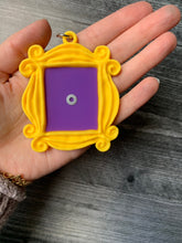 Load image into Gallery viewer, Friends Frame Keychain/ Friends Yellow Peephole Frame/ Friends Themed Gift/ Monica Peephole frame / Purple Door Frame