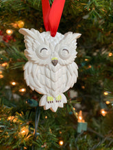 Load image into Gallery viewer, Owl Christmas Ornament/ Snowy Owl/ Wizarding Christmas Tree/ Owl Post/ Fantasy Decor/ Bookworm Gift/ Fantasy Christmas Decor