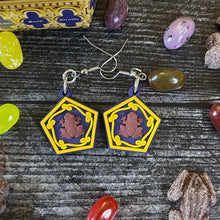Load image into Gallery viewer, Fudge Frog Earrings/ Wizarding Earrings/ Candy Jewelry/ Quirky Accessories/ Food Dangle Earrings/ Cosplay/ Fandom Gift/ Nerdy