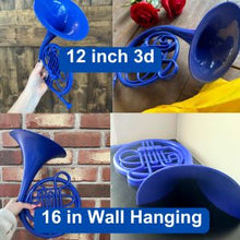 Load image into Gallery viewer, Blue French Horn Sculpture | Oversize Wall Hanging | Legen - wait for it- DARY | Wall Decor
