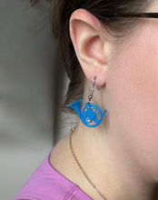 Load image into Gallery viewer, Blue French Horn Earrings
