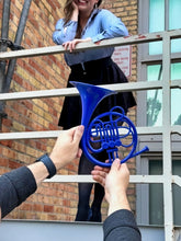 Load image into Gallery viewer, Fully 3D Blue French Horn/ Legen wait for it Dary/ HIMYM/ Proposal Prop

