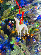 Load image into Gallery viewer, Pat the Dog Christmas Ornament | White Greyhound

