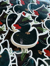 Load image into Gallery viewer, Cosplaying Duck| Green Cat Professor Waterproof Sticker | Nerdy Witch Waterbottle Sticker
