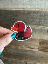 Load image into Gallery viewer, Magic School Groundskeeper Cosplaying Duck Sticker: Pink Umbrella Wizard Bookish Waterproof Sticker
