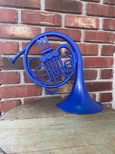 Load image into Gallery viewer, Blue French Horn Sculpture | Oversize Wall Hanging | Legen - wait for it- DARY | Wall Decor

