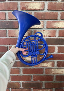 Blue French Horn Wall Sculpture / How I Met Your Mother/ Romantic Gift/ Proposal Prop/ Large Romantic Gesture/ HIMYM Prop Replica
