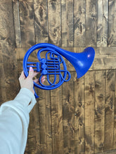 Load image into Gallery viewer, Blue French Horn Sculpture | Oversize Wall Hanging | Legen - wait for it- DARY | Wall Decor
