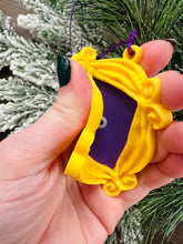 Load image into Gallery viewer, Friends Frame Ornament / Friends Yellow Peephole Frame Ornament/ Purple Peephole Door Frame/ TV Ornament/ Friends Themed Gift

