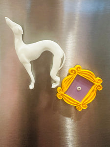 Friends Magnet Set| White Greyhound| Friends Show Themed Gift | Friends Frame |Peephole Frame |Fridge Decor| The One Where | Pat the Dog