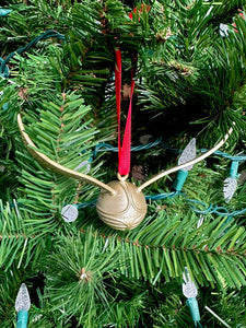 Golden Winged Ball Ornament