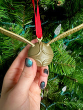 Load image into Gallery viewer, Golden Winged Ball Ornament
