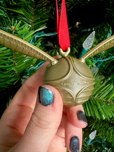 Golden Winged Ball Ornament