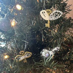 Mini Winged Key Ornaments (Set of 2)