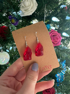 Philosopher Stone Earrings | Sorcerer Stone Red Magical Accessory