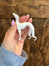 Load image into Gallery viewer, Friends Merch Figurine/ Pat the Dog/ White Greyhound/ Joey&#39;s Dog/ Friends TV Show Gift/ Pop Culture Christmas Ornament/ TV Show/ Replica
