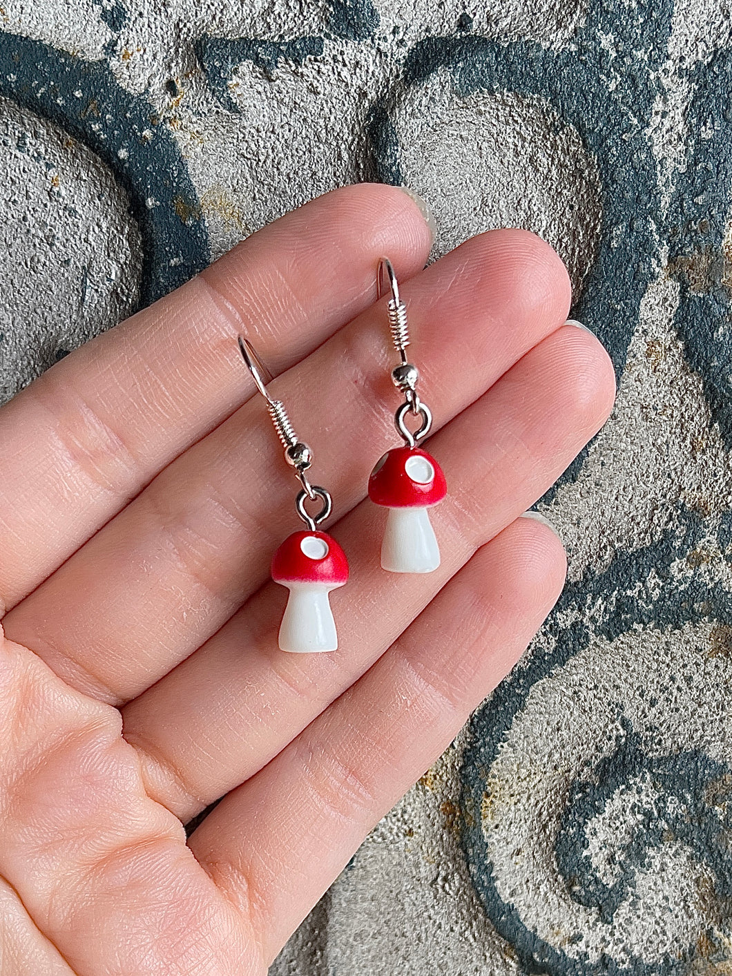 Mushroom Earrings/ Cottagecore Accessories/ Fairy Jewelry/ Unique Quirky Food Dangle Gift Active