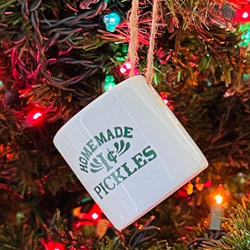 Friends Ornament/ Monica Pickle Jar Christmas Decor/ Friends Themed/ Replica Prop/  Homemade 1 cent Pickles