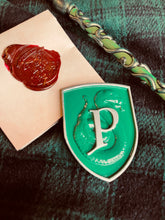 Load image into Gallery viewer, Puff Prefect Badge/ Badger House/ House Pride/ Magical School Student Cosplay/ Book Replica/ Prefect Pin/ Bookworm/ Nerd/ Prop Replica
