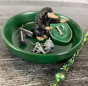 House Colors Treasure Protector Dish/ Magical Fantasy Creature/ Jewelry Stand/ Ring Plate/ Nerdy Art/ Bookworm Gift/ Magical Platypus