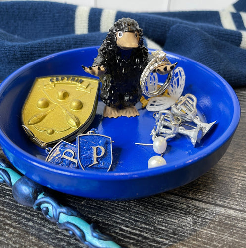 House Colors Treasure Protector Dish/ Magical Fantasy Creature/ Jewelry Stand/ Ring Plate/ Nerdy Art/ Bookworm Gift/ Magical Platypus